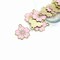Light Pink and Gold Cherry Blossom Flower Charms, 20.5x17.5mm